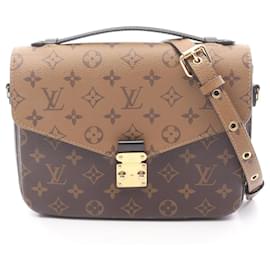 Louis Vuitton-Bolsa Pochette Metis MM Monogram Reverse Louis Vuitton-Marrom,Preto