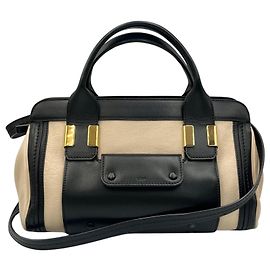 Chloé Alice 2-Way Leather Handbag Black Cream