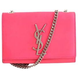 Saint Laurent Mini borsa Kate in pelle monogramma rosa Rosa
