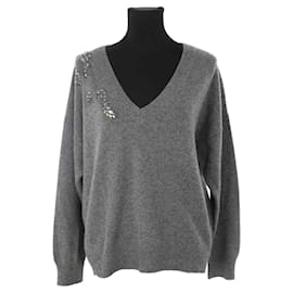 Eric Bompard Grauer Kaschmirpullover Grau