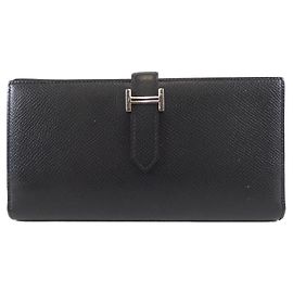 Cartera Larga Epsom Béarn de Hermès Negro