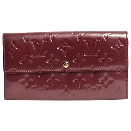 Louis Vuitton Red Sarah monogram vernis wallet Red