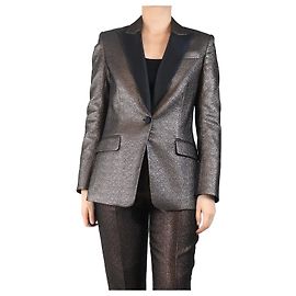 Veronica Beard Brauner Lurex-Blazer - Größe UK 10 Braun