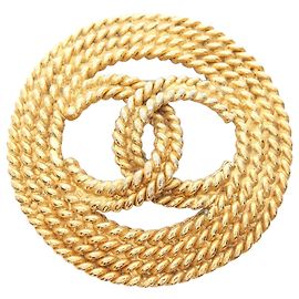 Chanel CC Seilbrosche vergoldet Golden