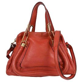 Chloé Chloe Paraty Handbag Quilted Leather Medium Red