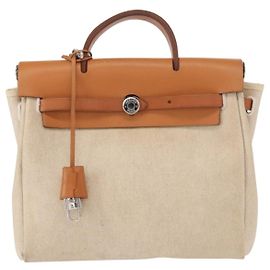 Hermès Mochila Herbag A Dos de Lona Hermes Beige