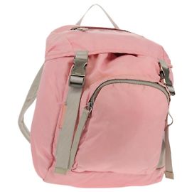 Prada Double Buckle Backpack Tessuto Small Pink