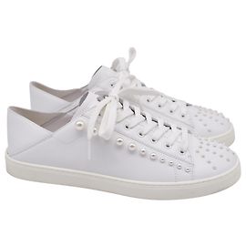 Baskets Convertibles Goldie Stuart Weitzman en Cuir Blanc Blanc Écru