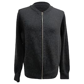 Autre Marque-Mr. P. Knitted Zip-Up Cardigan in Grey Cashmere-Grey