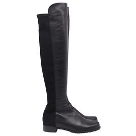 Stuart Weitzman 5050 Knee-High Boots in Black Calf Leather Black