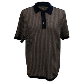 Autre Marque Polo in cotone beige e blu navy a maniche corte Mr. P. Beige