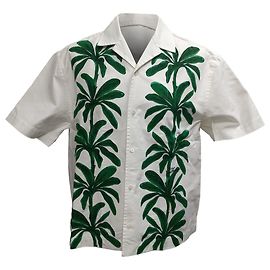 Camisa de botones de algodón blanco con estampado de palmera Jacquemus Jean Blanco