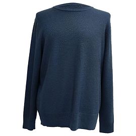 Sandro Pullover aus marineblauer Wolle mit Rundhalsausschnitt Blau Marineblau