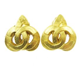 Chanel Vintage CC Heart Clip-On Metal Small D'oro