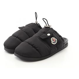 MONCLER MON POCKET MULE Fabric Sandals Black