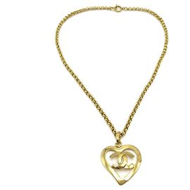 Pendente Cuore CC Chanel in metallo D'oro