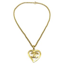 Pendente a cuore CC in metallo di Chanel D'oro