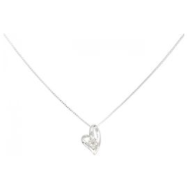 Autre Marque Collar de diamante en oro blanco Au750 Plata