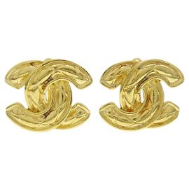 Chanel CC Clip-On Metal Doré