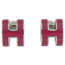 Pendientes mini Pop Ash de Hermès Plata Rosa