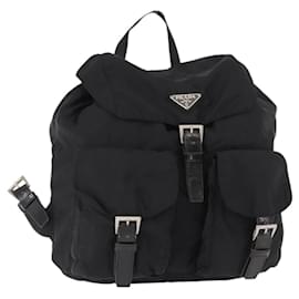Prada Double Front Pocket Backpack Tessuto Medium Black