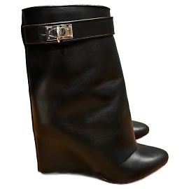Givenchy Shark Black Leather 38 Black
