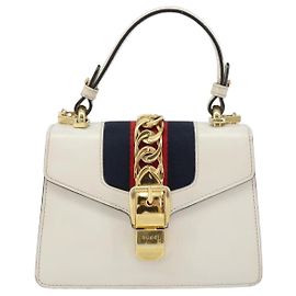 Sac à main Gucci Sylvie en cuir mini Blanc