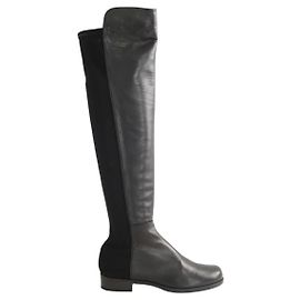 Stuart Weitzman Botas de cuero negras Negro