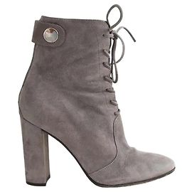 Gianvito Rossi Wildleder Pumps Grau Grau