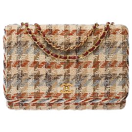 Bolsa CHANEL Timeless/Classique em Tweed Multicolor - 103081 Multicor