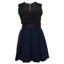 Miu Miu, Robe plissée et drapée Noir Bleu