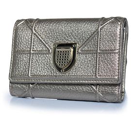 Christian Dior Dior, Gold leather Diorama trifold wallet Golden