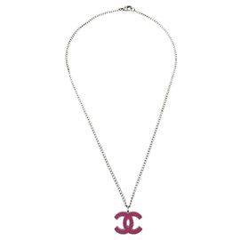 Pendente Chanel CC in metallo Argento