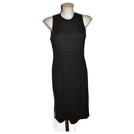 Vestido midi Burberry marrom de seda e lã Marrom