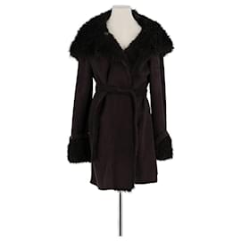 Armani Brown Polyester Coat Brown