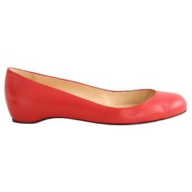 Christian Louboutin Sapatilhas de couro vermelhas Vermelho