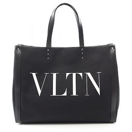 Valentino VLTN Rockstuds Canvas-Leder Tote Bag Schwarz