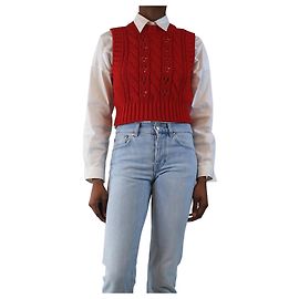 Prada Chaleco de punto rojo - talla UK 8 Roja
