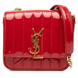 Bolso de cadena Vicky con logo YSL de Saint Laurent Roja