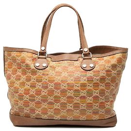 Bolsa tote Gucci Paglia GG Sunset Marrom Multicor