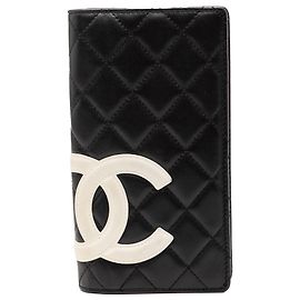 Chanel Black Quilted Lambskin Cambon Ligne Bifold Wallet Black