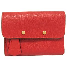 Louis Vuitton Monogram Empreinte Pont Neuf Compact Wallet Red Fuschia