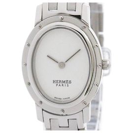 Relógio feminino Hermès Clipper Oval em aço inoxidável CO1.210 Outro