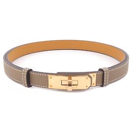 Hermès Cinturón Hermes Kelly de 18 mm Castaño