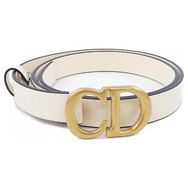 Christian Dior Saddle 20mm Belt White