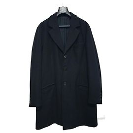Armani Collezioni Wool and Cashmere Overcoat Black Black