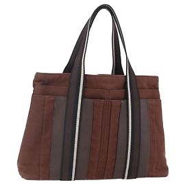 Hermès Hermes Troca Horizontal Tote Canvas MM Brown