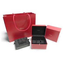 NEUE CARTIER UHRBOX MIT SCHMUCKFACH + EINKAUFSBEUTEL Rot