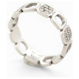 ANILLO DINH VAN IMPRESSION DOMINO T48 ORO BLANCO 18K 42 DIAMANTES 0.30CT Plata
