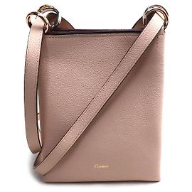 Cartier Trinity Calf Leather Shoulder Bag Brown Beige